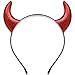 Parma77 Glitter Devil Horns Headband Red Devil Horns Devil Costume for Women Men Girls Halloween Fancy Dress Cosplay Hairband Red - Image 3