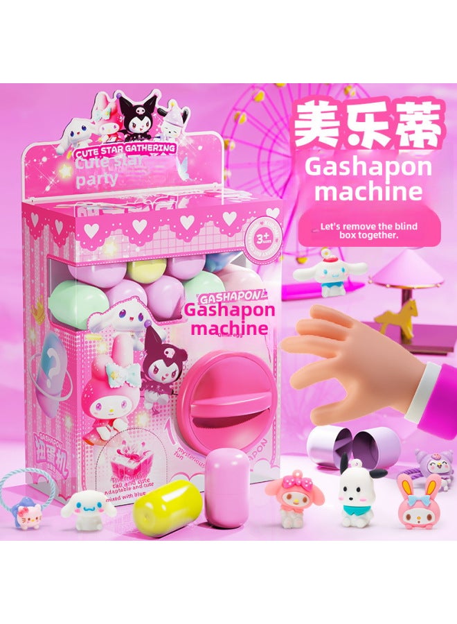 Children's Cartoon Merleti Gashapon Machine Mini Doll Catch Doll Machine DIY Funny Egg Sanrio Blind Box Toy-Color:Year Of The Snake Limited Gashapon Machine [16 Gashapon]