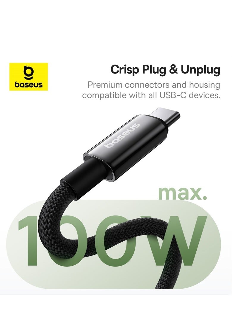 بيسوس كابل مغناطيسي USB-C إلى USB-C (1م) مع قدرة شحن 100 واط (5 أمبير)، كابل نوع C متين مضفر من النايلون للشحن السريع والمزامنة، متوافق مع آيفون 15 برو ماكس، آيباد، ماك بوك، سامسونج S24، هواوي والمزيد - Image 3