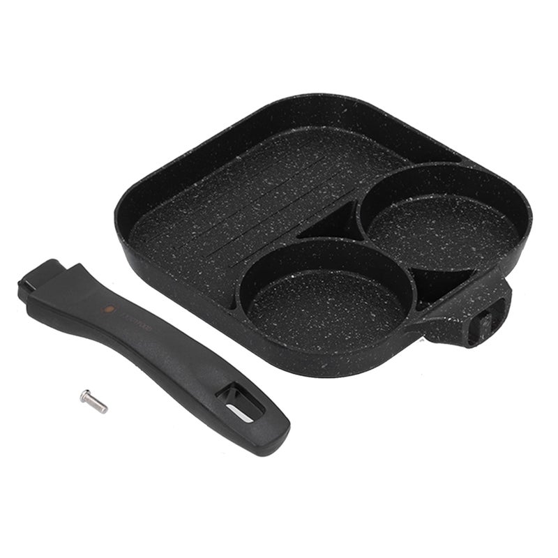 3 in 1 Egg Frying Pan Non Stick Fried Egg Cooker Steak Sausage Cooking Pan for Kitchen Use - Image 3