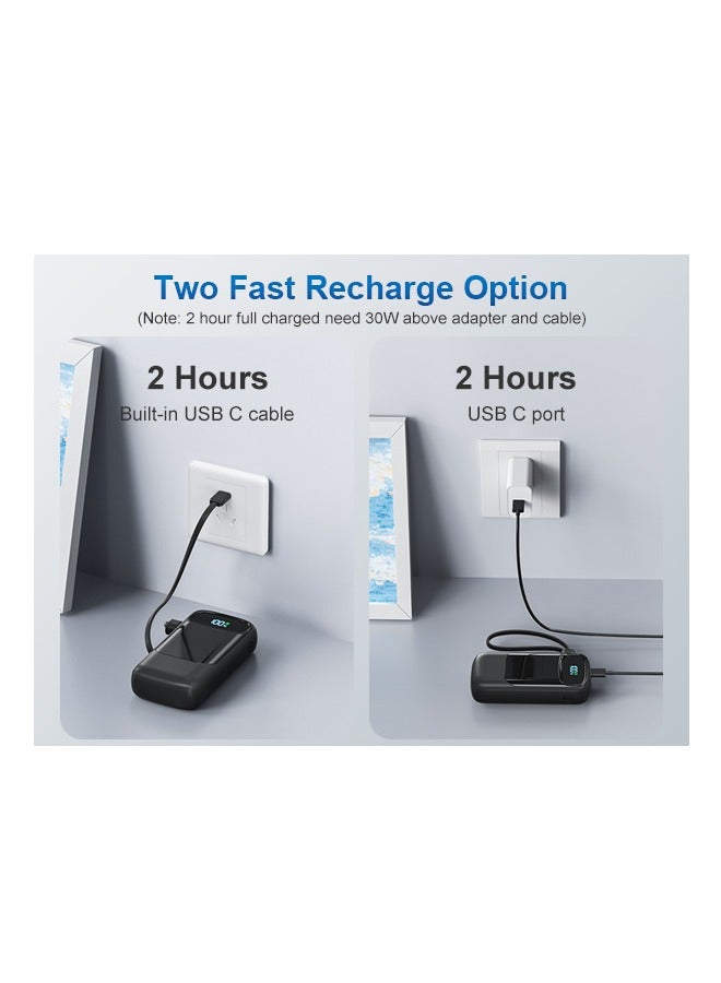 ZEPONOVA 10000mAh Power Bank Fast Charging 30w High-Speed Charging with Type C cable Portable Charger (Black) - Image 4