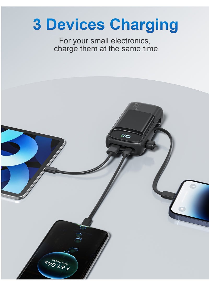 ZEPONOVA 10000mAh Power Bank Fast Charging 30w High-Speed Charging with Type C cable Portable Charger (Black) - Image 5