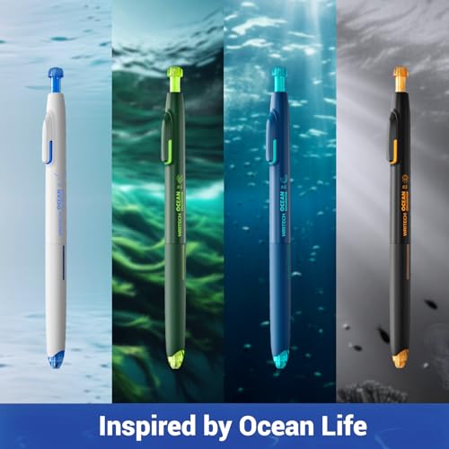 WRITECH Retractable Gel Ink Pens: 8ct Black Ink 0.5mm Fine Point Tip Click Pen for Smooth Writing Journaling Note Taking Sketching No Smudge & Smear - Image 5