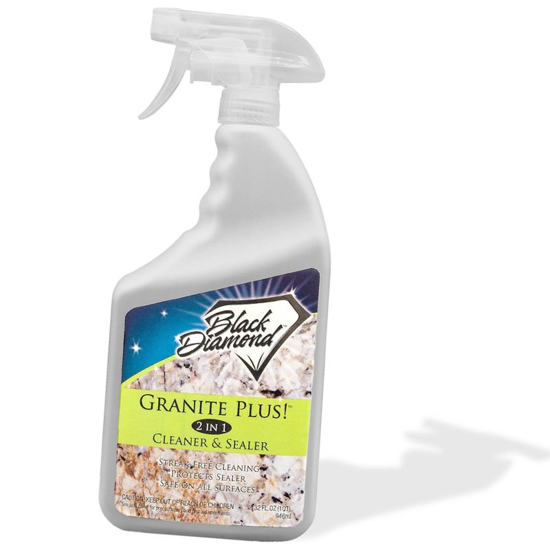 Black Diamond Stoneworks GRANITE PLUS! 2 in 1 Cleaner & Sealer for Granite, Marble, Travertine, Limestone, Ready to Use! 32 Fl Oz - Image 1