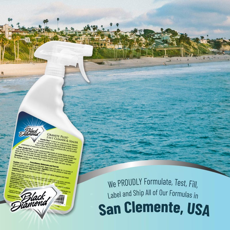 Black Diamond Stoneworks GRANITE PLUS! 2 in 1 Cleaner & Sealer for Granite, Marble, Travertine, Limestone, Ready to Use! 32 Fl Oz - Image 2
