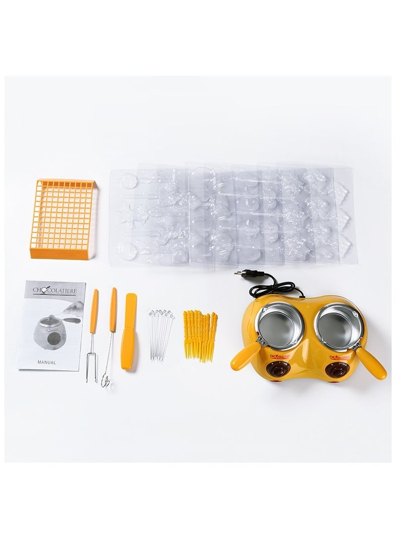 general Household double pot electric hot pot chocolate melting pot DIY handmade soap chocolate melting pot machine with DIY full set of tools - Image 1