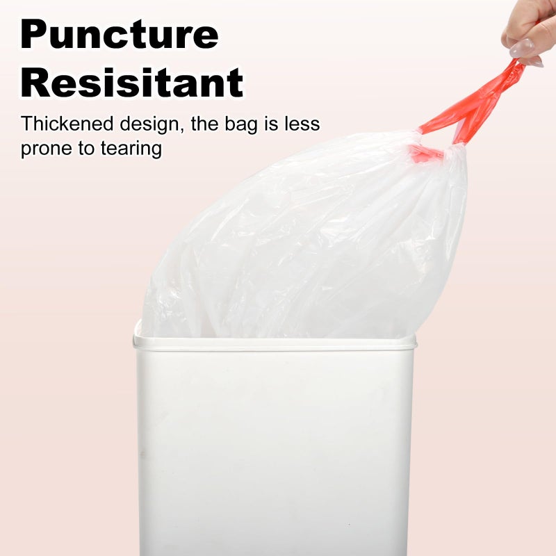 ELPHECO 1.6 Gallon Small Trash Bags 60 Count - For 1.2-2 Gallon Trash Cans, 4.5-8L Drawstring Garbage Bags, Strong Bathroom Trash Bags, Clear Tear free Garbage Bags, 60 Count / 6 Rolls - Image 3