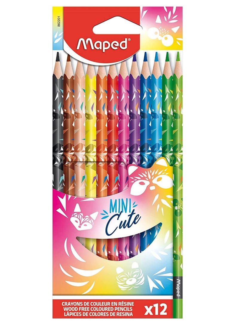 Maped 12-Piece Mini Cute Colour Pencils Multicolour - Image 3