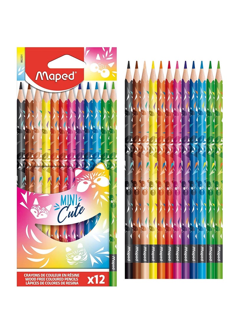 Maped 12-Piece Mini Cute Colour Pencils Multicolour - Image 1