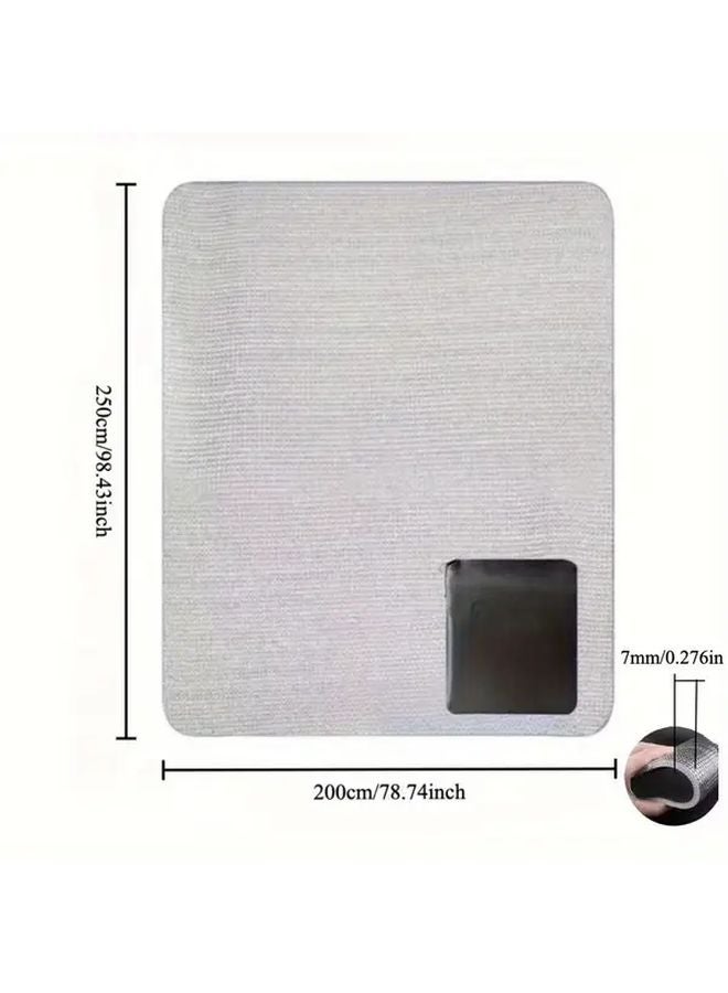 FM 70 Embossed Thickened 98x79 Inch Double Sided Aluminum Foil Mat All Season Insulated Camping Beach Blanket - Image 1