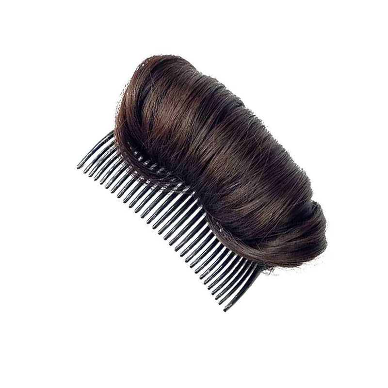 Invisible False Hair Bun Clip Base Bump Fluffy Insert Tool Increased Styling Hair Clip Accessories for Women Lady Girls (Dark Brown)