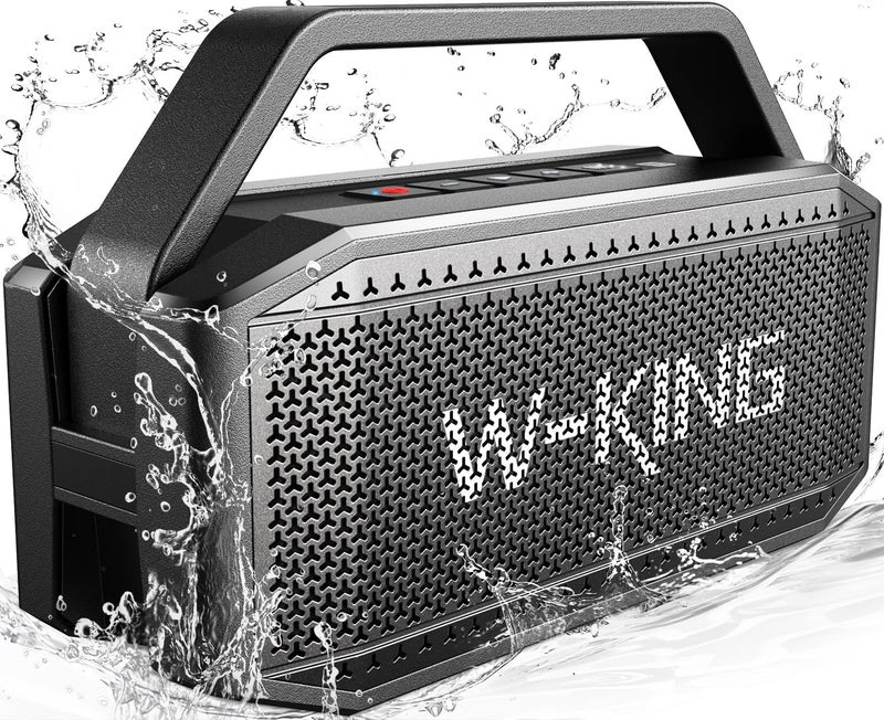 W-KING Portable Loud Bluetooth Speaker, 100W Max Waterproof Outdoor Speakers Bluetooth Wireless, IPX6 Party Big Large Speaker Boombox 2 Subwoofer-60W Exlarge Deep Bass Radiator/2 Pairing/40H/TF/AUX/EQ - Image 1