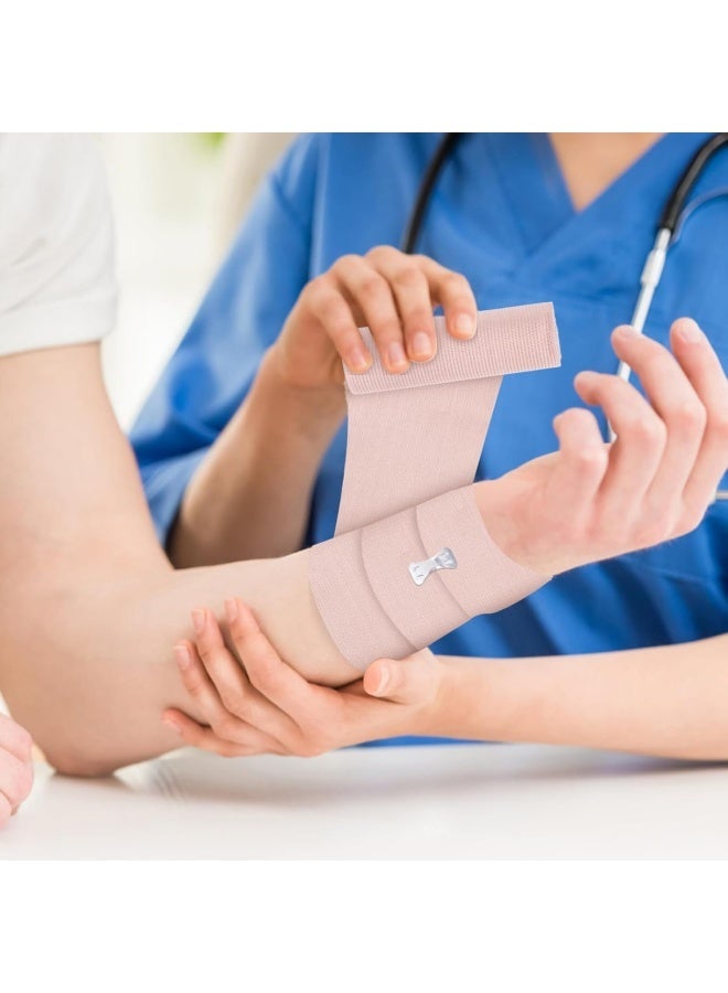 4 PCS Elastic Bandage, Elastic Bandage Wrap, Compression Elastic Bandage, Bandage with Clip Closure-Stretch Wraps for Foot Ankle Knee Leg Arm & Body Muscle Sprains Sports Injury Edema Care - Image 3