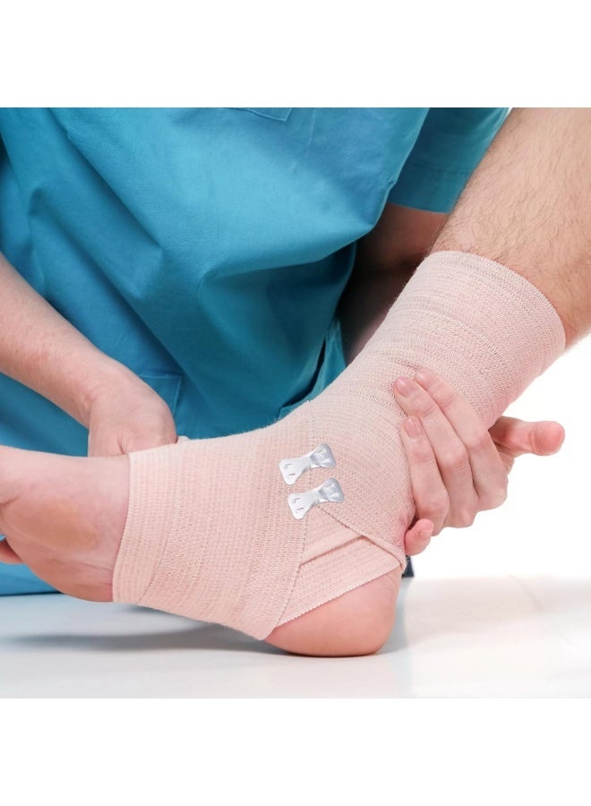 4 PCS Elastic Bandage, Elastic Bandage Wrap, Compression Elastic Bandage, Bandage with Clip Closure-Stretch Wraps for Foot Ankle Knee Leg Arm & Body Muscle Sprains Sports Injury Edema Care - Image 4