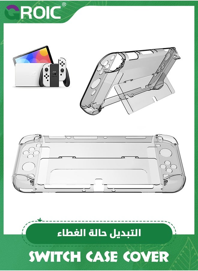 GROIC Clear OLED Case for Nintendo Switch OLED, Protective Case for OLED and JoyCon Controller with 6 Thumb Stick Caps, Switch OLED Accessories  - Image 1