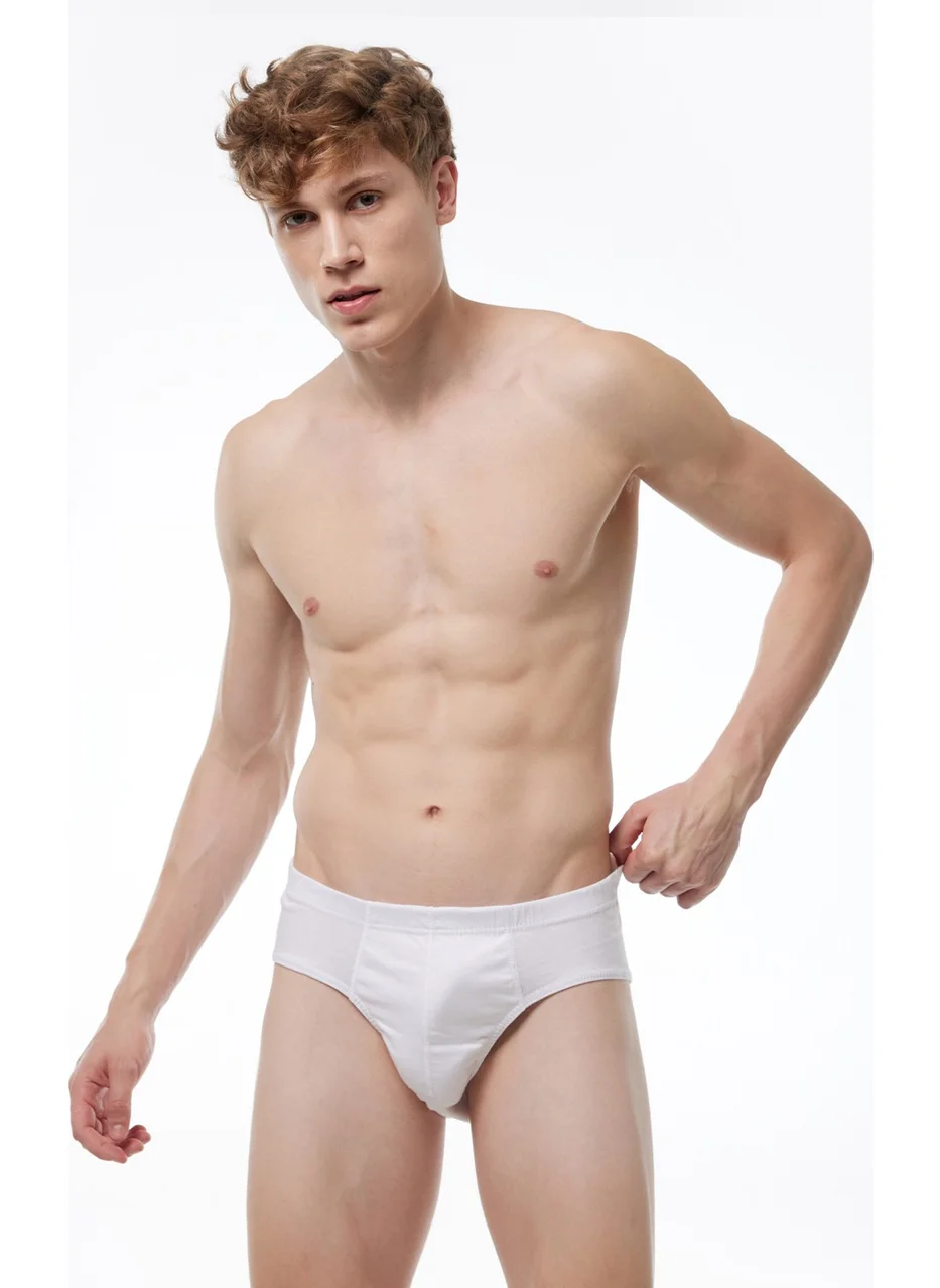 Malabadi Men's White 12 Pack 100% Cotton Briefs 001-E