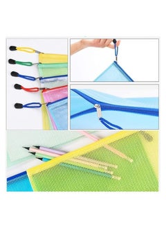 10PCS Plastic Wallets A4 Zip Wallets Ziplock Bags Plastic Mesh Document File Folder A4 Zipper Bag Zip Locked Bags A4 Zip Lock Mesh Document Files Wallet
