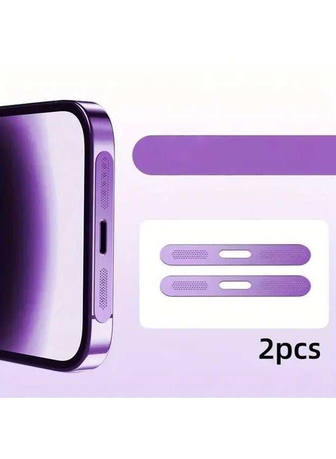 مجموعة سدادات أرجوانية للغبار لفتحة سماعة الآيفون ومستقبل منفذ الشحن واقي - قطعتان - Image 1