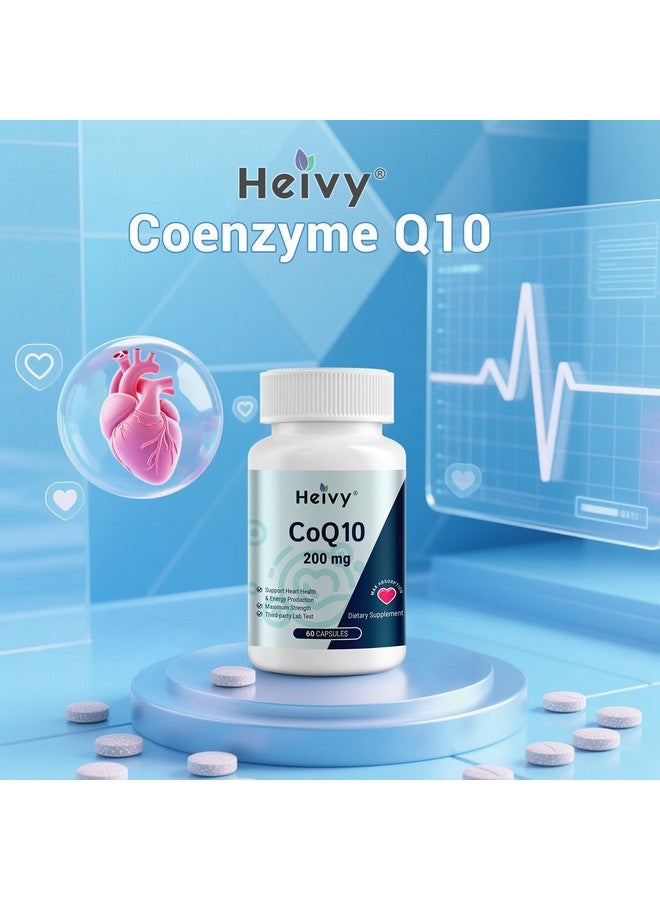 Heivy CoQ10 200mg - High Absorption 99% Ubiquinone Coenzyme Q10 - CO Q 10 Supplement Support Heart Health, Antioxidant & Energy Supplement - 60 Vegan Capsules - Image 3