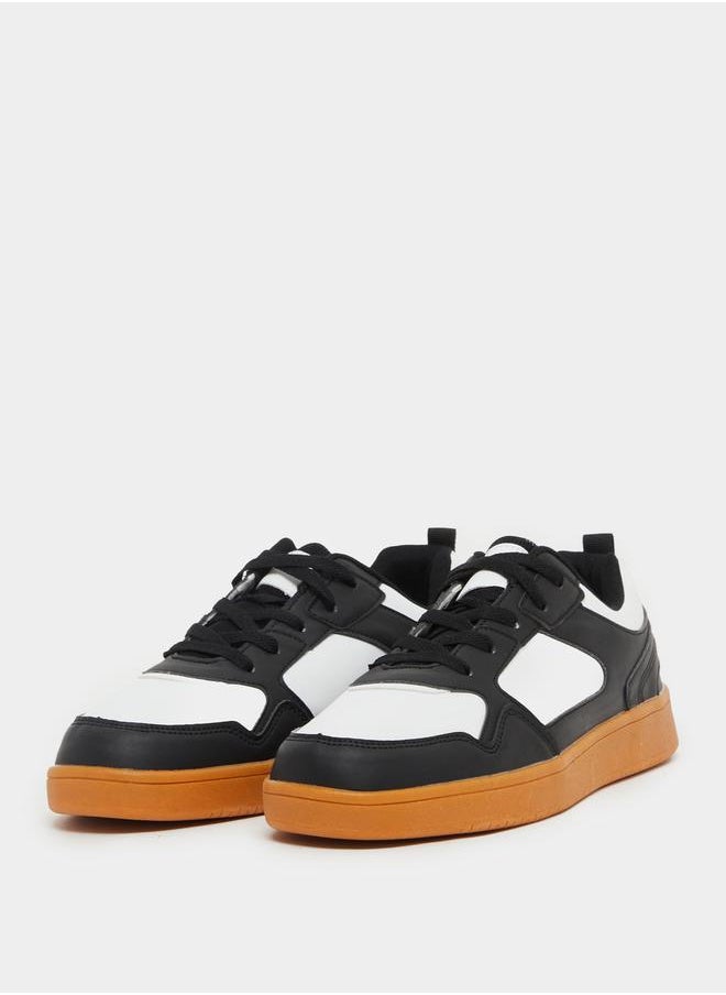 Styli Color Block Platform Sole Lace Up Sneakers  - Image 2
