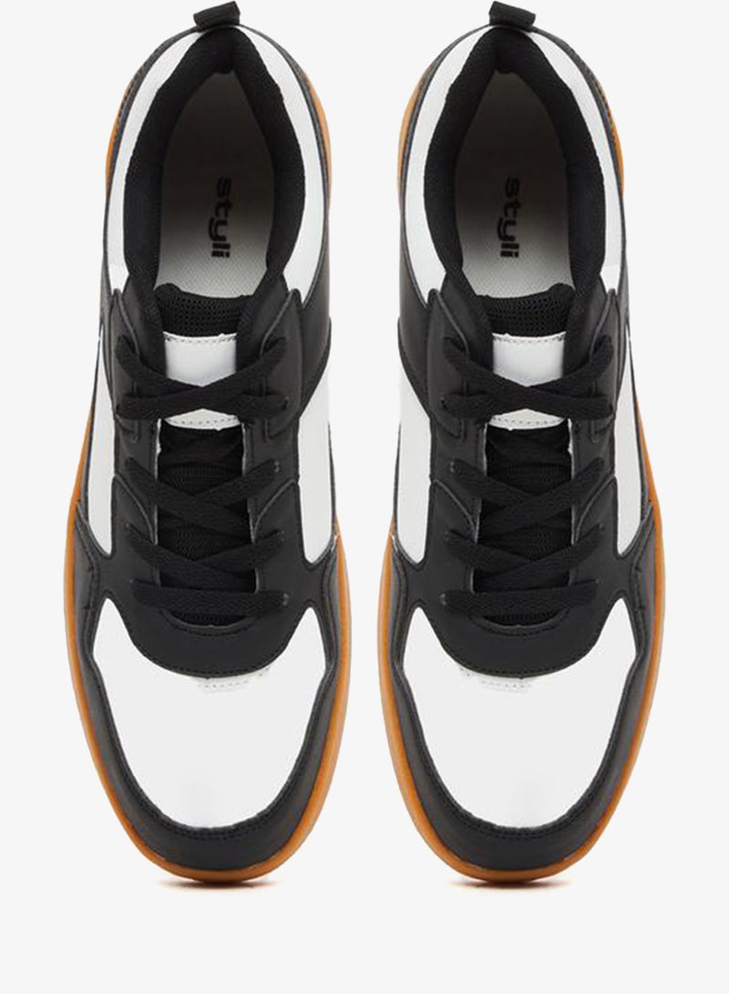 Styli Active Color Block Platform Sole Lace Up Sneakers - Image 5