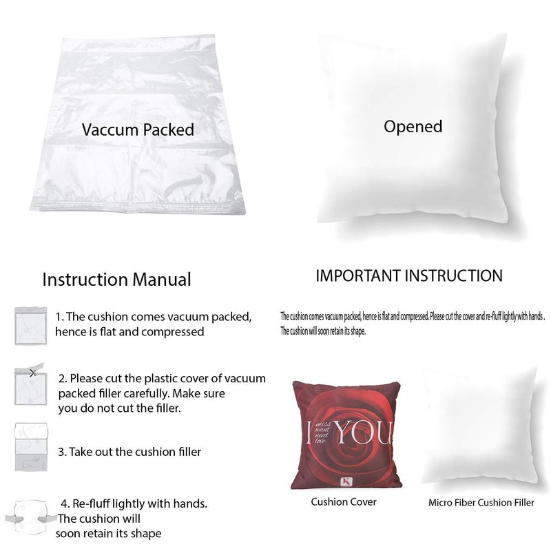 Next Bazaar Next Bazaar Valentines Day I Miss You Quote Cushion Cover with FillerRed 12 x 12 Mug 330 ml and 1 Artificial Rose Gift for GirlfriendBoyfriendWifeHusbandMenBirthday - Image 3
