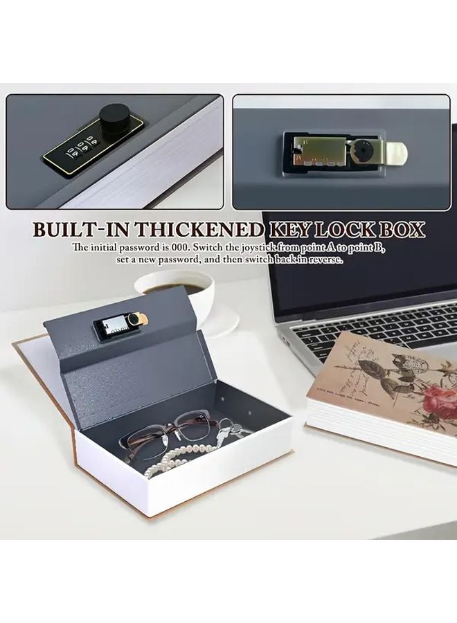 Rose L Vintage Book Safe with Password and Key Lock Heavy Duty Security Box - Image 4