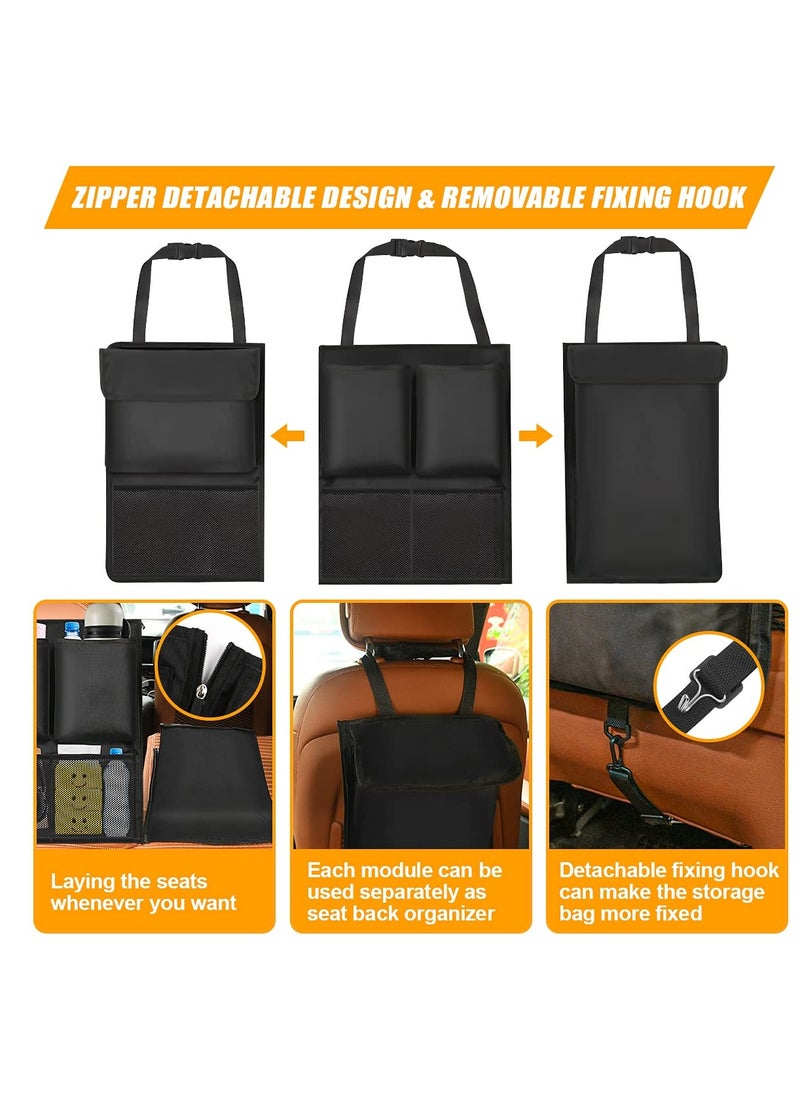 Excefore - Car Boot Organiser, Car Trunk Tidy Organiser Bag, Detachable MultiPocket Car Organiser Seat Back Protectors With Zipper, WaterProof Durable Foldable Children's Travel Storage Bag, 101 x 46 cm - Image 1