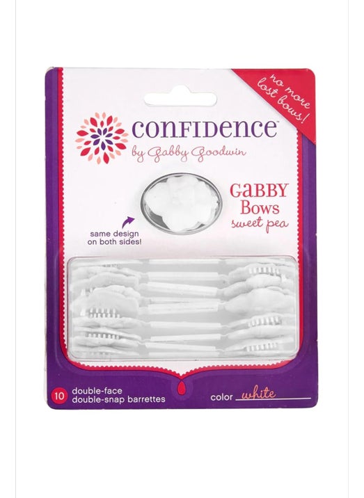 GaBBY Bows Patented Non Slip Double Sided Snap Barrettes  10 pack White