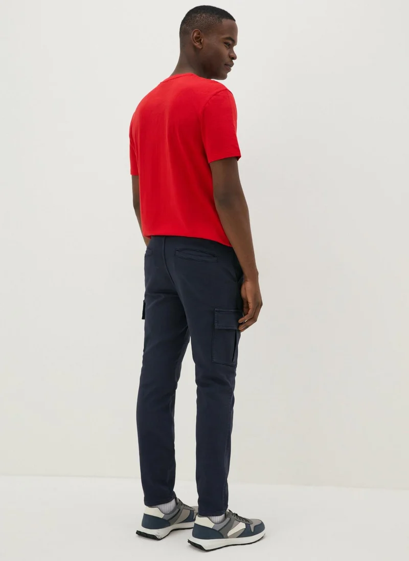 Matalan Navy Knitted Cargo Trousers Regular