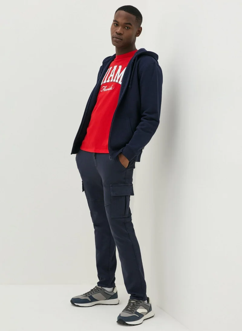 Matalan Navy Knitted Cargo Trousers Regular