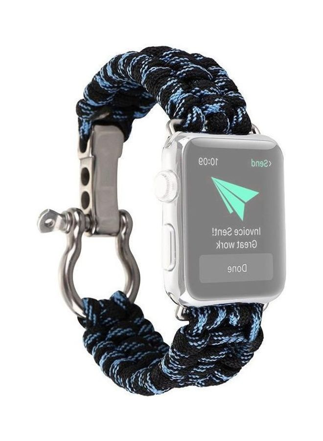 نيبمينينت سوار ساعة بتصميم حبل مظلة لساعة أبل سيريس 7 مقاس 41 مم/ 6 SE و5 و4 40 مم/3 و2 و1 38 مم أزرق/أسود - Image 2