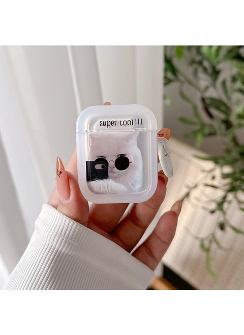 Ins Cute Sunglasses Cat Suitable For Apple Bluetooth Airpods Pro Protective Case Airpods4 Generation Earphone Case-Color:Sunglasses Cat-Applicable Models:airpods 3