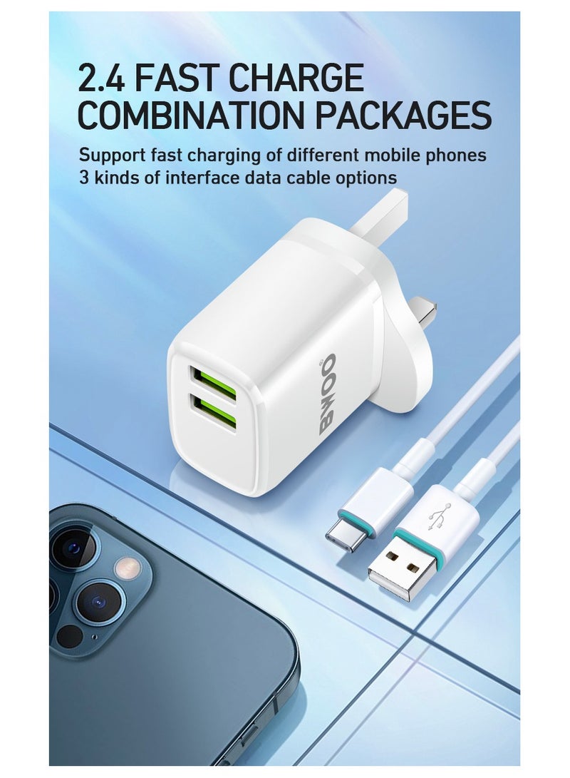 BWOO Dual Port Charging Kit With Usb-A To Micro Usb Data Cable - Image 5