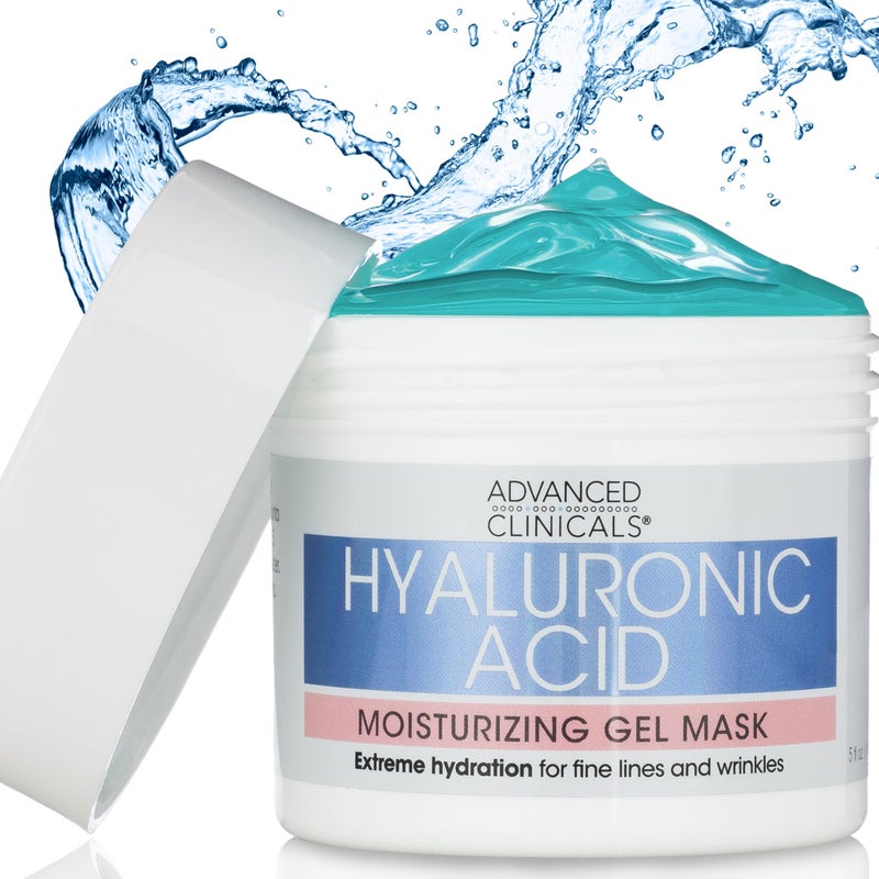 Advanced Clinicals Hyaluronic Acid Gel Facial Mask Skin Care Treatment, Brightening, Hydrating Anti Aging Face Mask & Moisturizer Helps Transform Dry Skin W/Collagen, Chamomile, & Aloe Vera, 5 Fl Oz - Image 1