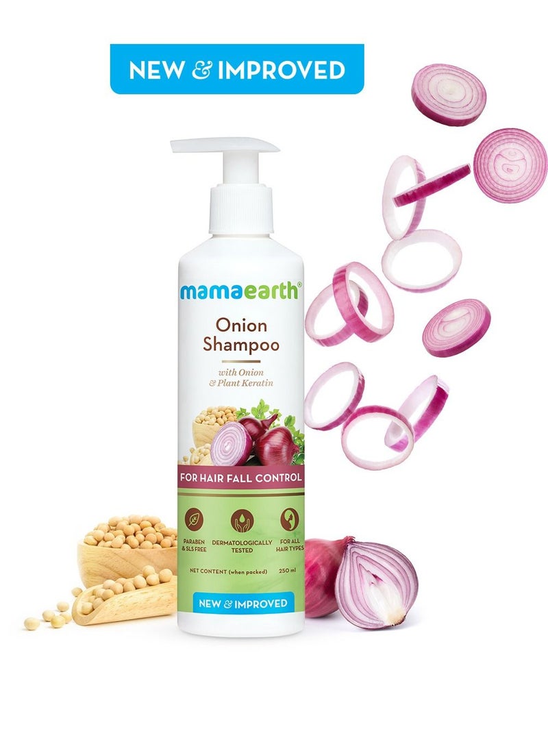 Mamaearth - MAMAEARTH Onion Shampoo for Hair Growth and Hair Fall Control, 250 ml, Pack of 3 - Image 1