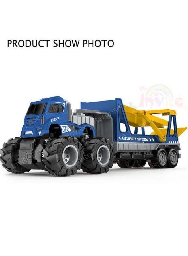 Invite Enterprise 1:43 4WD Diecast Alloy Double-Deck Transportation Big Truck With Friction Powered Miniature Car Vehicle Toy for Kids, Boys and Girls (2 Color Options) - Image 2
