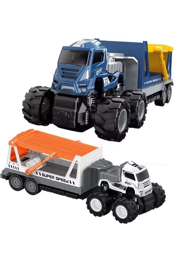 Invite Enterprise 1:43 4WD Diecast Alloy Double-Deck Transportation Big Truck With Friction Powered Miniature Car Vehicle Toy for Kids, Boys and Girls (2 Color Options) - Image 1