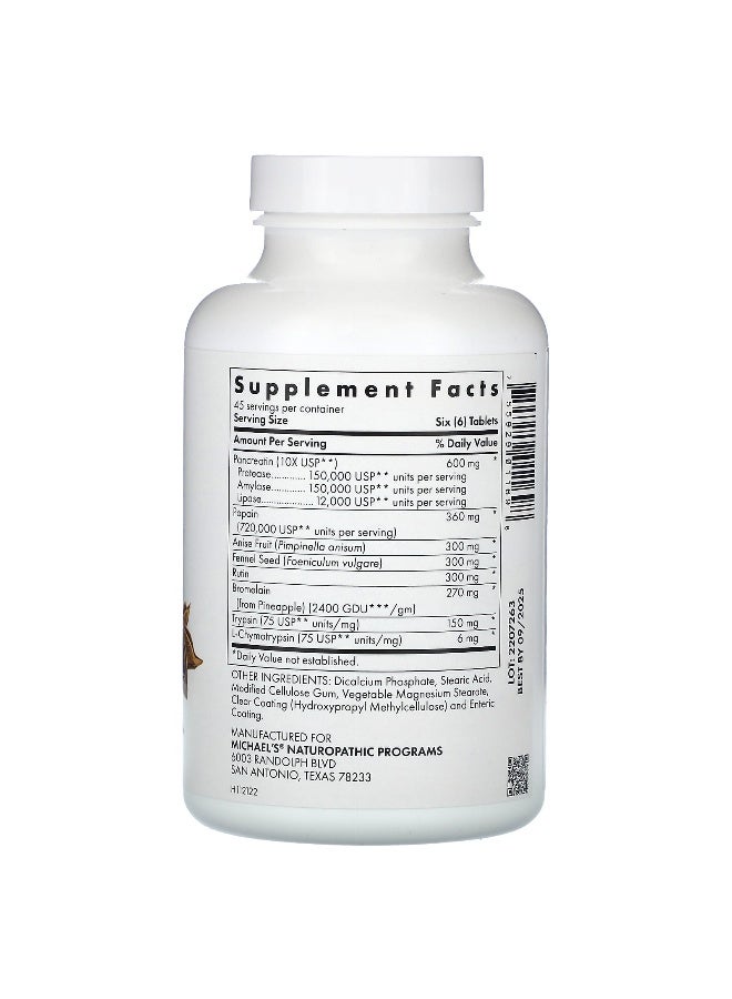 Michael's Naturopathic Michael's Naturopathic, Recovery Zymes, 270 Enteric-Coated pH Stable Tablets  - Image 2