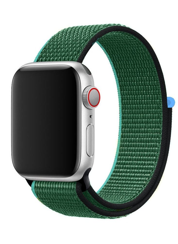 Apple Watch 42mm 44mm 45mm Nylon Sport Loop Band Compatible with iWatch Series 7/SE/6/5/4/3/2/1 Green/Blue