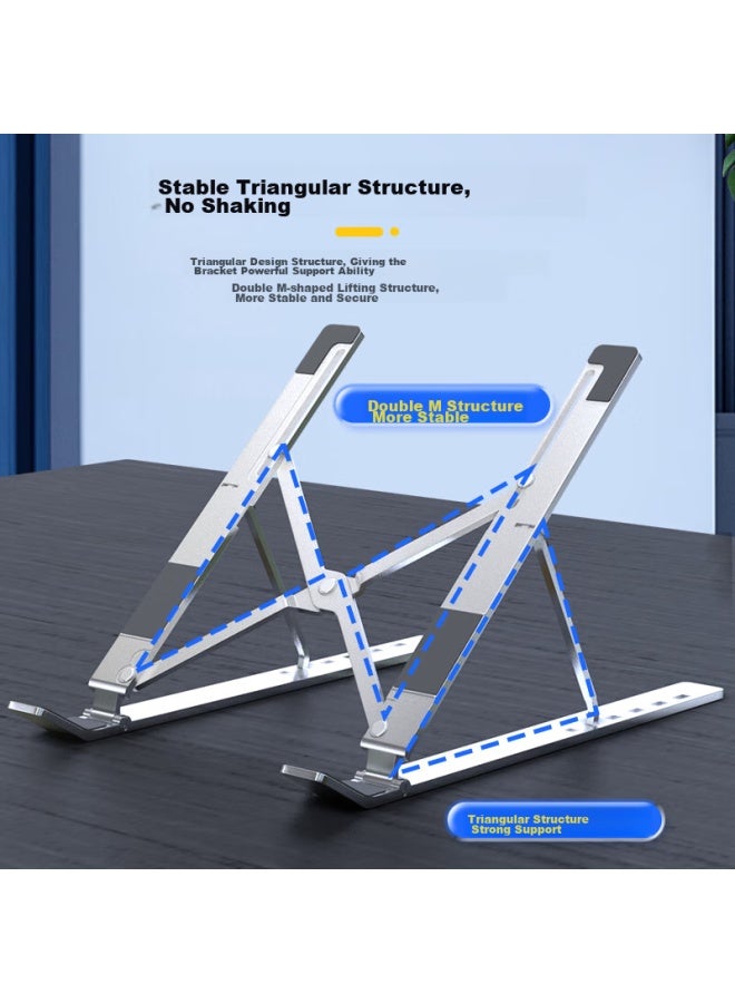 Mryc Laptop Stand, Computer Tablet Stand, Cooling Stand, Aluminum Alloy Portable Folding Adjustable Desktop Vertical Riser Stand For Apple Mac, Lenovo Legion, Huawei Laptops - Image 2