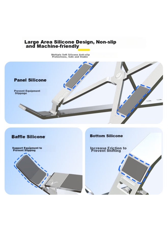 Mryc Laptop Stand, Computer Tablet Stand, Cooling Stand, Aluminum Alloy Portable Folding Adjustable Desktop Vertical Riser Stand For Apple Mac, Lenovo Legion, Huawei Laptops - Image 5
