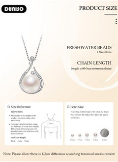 DUNISO Pearl Necklace 925 Sterling Silver Choker Necklace Silver Choker Chain Pearl Pendant Necklace Simple Necklace Chain Jewelry for Women Teen Girls  - Image 4