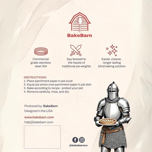 BakeBarn Pie Armor, Universal Fit Pie Weight for 7-10 inch Pies, Durable Alternative to Traditional Ceramic Pie Weights, 100% Stainless Steel 304 - Image 5