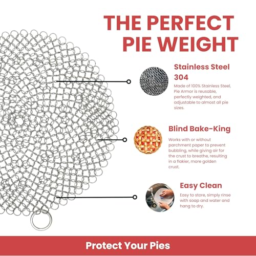 BakeBarn Pie Armor, Universal Fit Pie Weight for 7-10 inch Pies, Durable Alternative to Traditional Ceramic Pie Weights, 100% Stainless Steel 304 - Image 2