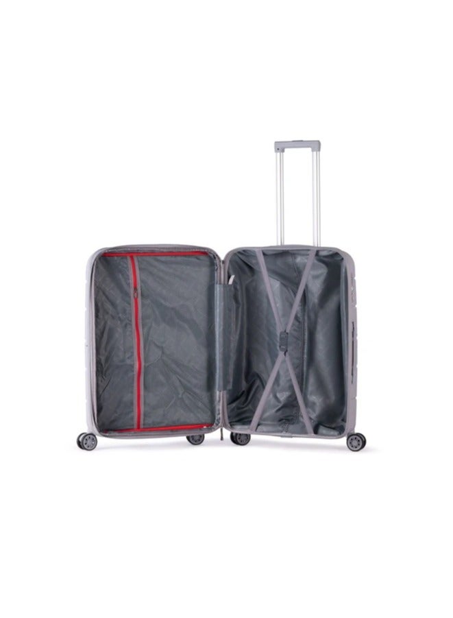 milano Anti-breakage Milano travel bag set of 3 pieces, sizes (20", 24", 28") (Silver) - Image 4