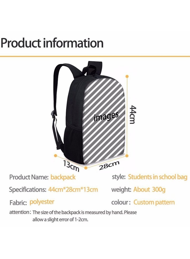 Y&D 3-Piece Pokemon 3D Print Insulated Lunch Backpack Set Multicolour - Image 3