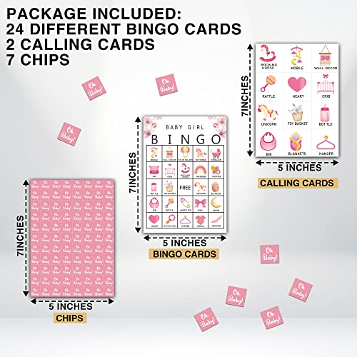 Tedea Baby Shower Bingo Games Cards, Floral Babyshwoer Bingo Game, Gender Reveal Party Games, Baby Shower Decorations Favors, 24 Adults Players Game Cards (A04) - Image 2