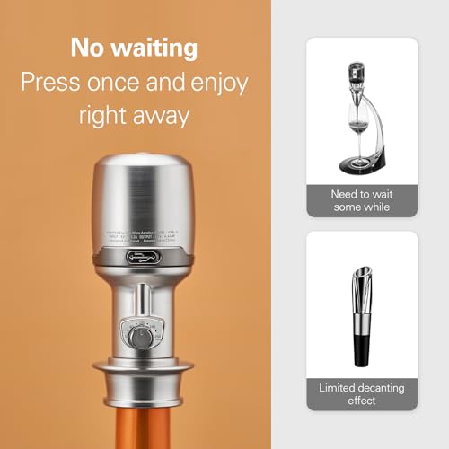 Vinxper Expert Adjustable Electric Wine Aerator – Instant 240-Min Precision Decanting, Rechargeable & No-Drip Design, One-Touch Operation for 99% Wines & Spirits - Image 3