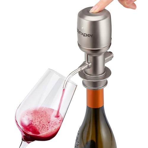 Vinxper Expert Adjustable Electric Wine Aerator – Instant 240-Min Precision Decanting, Rechargeable & No-Drip Design, One-Touch Operation for 99% Wines & Spirits - Image 1